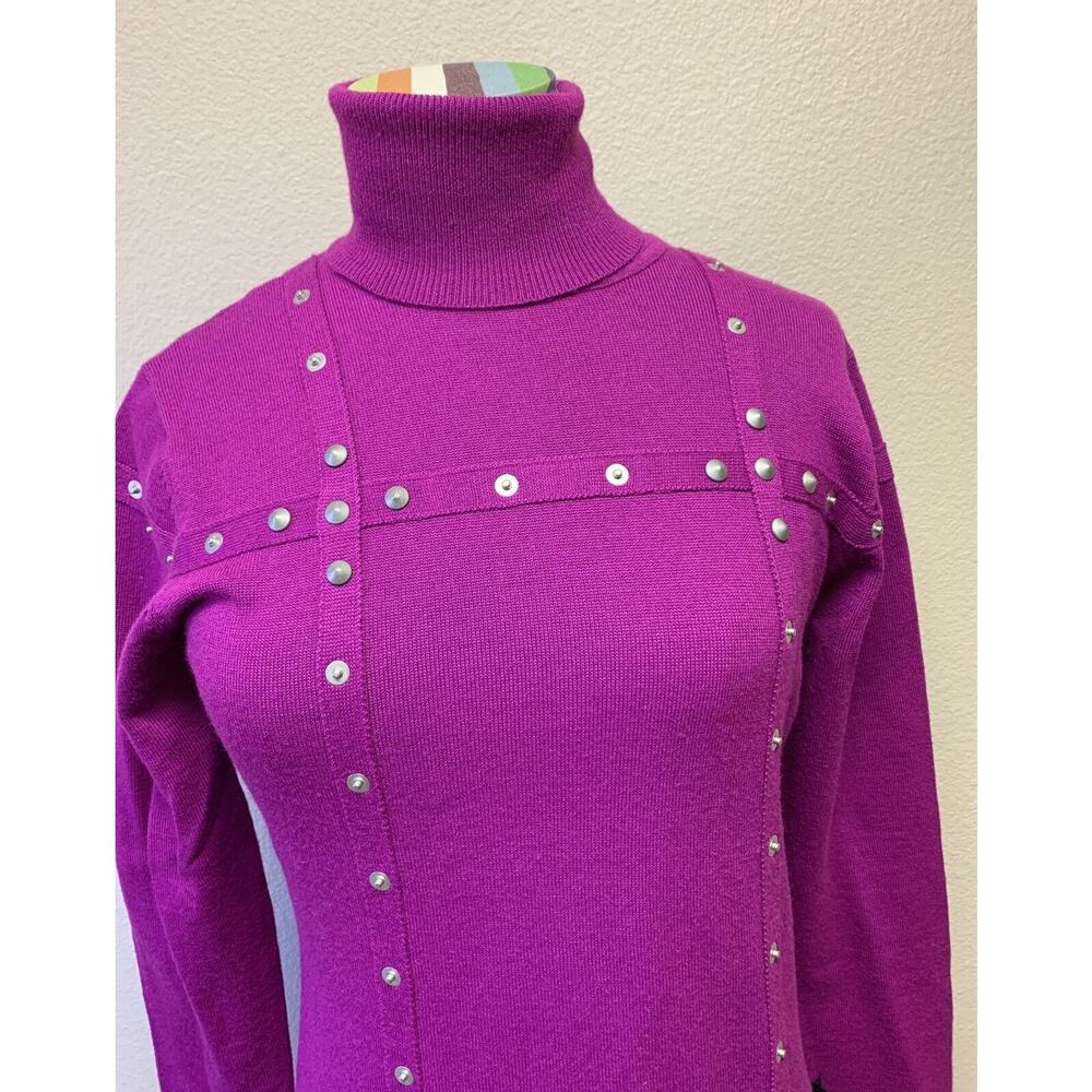 VTG Obermeyer Sweater Small Wool Blend Apres Ski Tunic belted Y2K Chic Rare - Picture 6 of 9